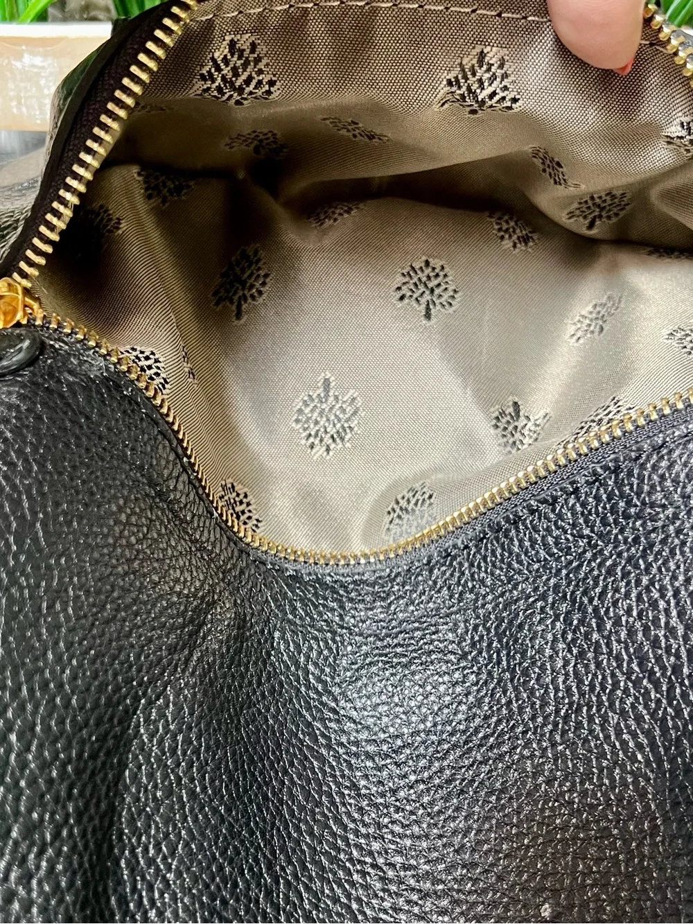 MULBERRY Classic Daria Spongy Pebbled Black Leather Fold-Over Clutch